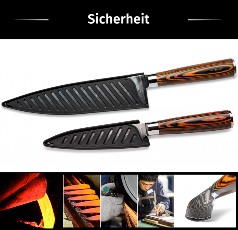 Wolfblood Zeuß Santoku Damastmesser Küchenmesser LH Lifestyle Kochmesser